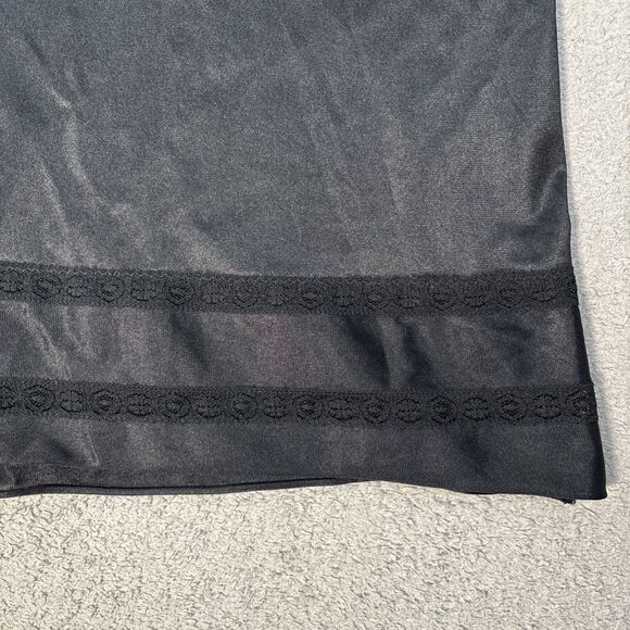 Vintage Sears XXS The Doesn’t Slip Black Camisole Midi Negligee Goth Romantic - Picture 7 of 16